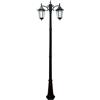 SBCWH Lampione da Esterno, Palo per Illuminazione Stradale per Esterni per Apparecchi di Illuminazione a Doppia Testa, Lampioni Solari in Alluminio Pressofuso, per Cortile, Veranda, Patio o Passerella(Black