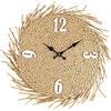 Rebecca Mobili Orologio Per Muro, Orologi Da Parete Paglia Mdf, Beige, Stile Rustico, Arredo Cucina Soggiorno - Misure: 45 x 45 x 4,5 cm (HxLxP) - Art. RE6593