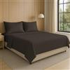 NARCISO - Completo Lenzuola Matrimoniali 4 Pezzi Tinta Unita Embossed, Set Lenzuola Matrimoniali in Microfibra Traspirante ed Anallergica, Biancheria da Letto Made in Italy, Grigio Scuro