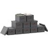 WOLTU Scatole portaoggetti in Tessuto 10 Pezzi, Contenitori pieghevoli con Coperchio e Maniglie, per Vestiti da Armadio, Grigio, 38x27x20cm