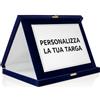 ATS Incisione Targhe & Timbri Targa Personalizzata con Astuccio in Velluto - Regalo per Premi, Laurea, Matrimonio - Made in Italy (Blu - Targa Argento (26×21 cm))