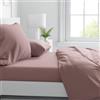 Corredocasa Completo Lenzuola in Purissimo Cotone 100% Tinta Unita, Manifattura Italiana di Alta qualità, per Un Letto Comfort Elegante e Duraturo (Rosa, Singolo)