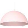L+ Lampadario a Sospensione Moderno | Lampada Industriale Mezza Sfera in Metallo Made in Italy | Design Elegante per Soggiorno, Cucina, Camera da Letto (Rosa, 40cm, E27)