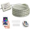 FOLGEMIR 5 metro striscia LED RGB, controllata tramite Bluetooth/APP, catena luminosa dimmerabile 230 V, 5050 SMD 60 LED/m, nastri impermeabile IP65 con trasformatore e telecomando IR