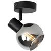 Qazqa vidro - Faretto Art déco - 1 luce - L 12.5 cm - Nero - Art déco - Soggiorno I Camera da letto I Sala da Pranzo I Cucina