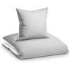 sleepwise "Soft Wonder" - Biancheria da Letto, Extra-comfort, Traspirante, Antipiega, Ipoallergenico, Completo Copripiumino, 2 Pezzi - 140x200cm e 1x 65x65 Federa, Grigio chiaro/bianco