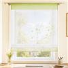 Joyswahl Alina Tenda a Pacchetto Romana, Tende Romane in Voile con Coulisse, 60 x 120 cm (larghezza x altezza), verde, confezione da 1