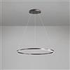 GESMOS Anello Singolo LED Lampada A Sospensione Nordico Moderno Cerchio Lampadario Regolabile Lampade Sospeso Per Soggiorno Isola Cucina Tavolo Da Pranzo(80CM 50W,Brown, Natural White)