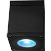 Planetitaly Plafoniera faretto quadrato soffitto LED RGB CCT 8W GU10 cambia colore luce RGBW vasca box doccia sensoriale bagno IP65 cromoterapia lampada smart WiFi controllo vocale (Colore Nero, Luce RGBW+3000K)