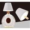 maolo Lampada da Tavolo LED con Tappo di Sughero Dimmerabile 3 Temperature di Luce Batteria Ricaricabile 4000mAh Senza Fili IP54 Per Camera Bar Ristorante Bistrot Arredamento (Bianco)