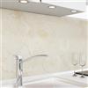 danario Rivestimento Paraschizzi Cucina Adesivo da Parete I Effetto Opaco I Spesso e Rigido I Ignifugo e Resistente all'Acqua I 0,40 mm I Marmo Beige - 60 cm x 60 cm