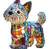 Generic Lampada a cane, lampade in vetro colorato con cani, ornamenti notturni in resina per cuccioli, decorazioni per feste, serie di cani, arte, luce notturna in resina colorata, decorazione per scrivania
