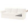 KYJSW Copridivano in Velluto 1/2/3/4 Posti, Copridivani Ektorp Elasticizzato Antiscivolo con Fodera Separata per Schienale E Federa per Cuscino (Bianco,Grande 3 Posti 7 PCS)
