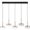 Perenz Lampadario Contemporaneo Metallo Oro Rosa Vetro Nero 5 Luci Led 14W 3000K