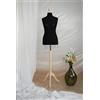 Generico AILANT Manichino donna sartoriale light wood stand (black, 40 S) Nero