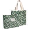 Aucuu Beauty Case da Viaggio, Borsa da Toilette, Pochette Donna Trucchi, Borsa Cosmetica in Velluto a Coste Floreale per Donne e Ragazze