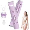 Midslinee Rasoio Elettrico Donna, 2 in 1 Rasoio Donna Inguine, nna Viso Bikini Corpo Tagliapeli corporeo per donna Epilatore per zona Bikini-Trimmer Impermeabile (Viola)