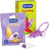 Durex Vibe Ring Stimolatore Indossabile per Lui e per Lei Massaggiatore Intimo Silenzioso + Durex Devil Ring Anello Vibrante Elastico con Vibrazione per Stimolazione Intima Vaginale Clitoridea