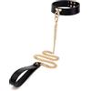 WOL VEE Collare di cuoio, collare regolabile con campana, decorazione indossabile da donna-B129 (02)