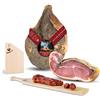 Moretti® Prosciutto Crudo Intero | 6 kg Circa | Magro Stagionato | 100% Naturale | Senza Conservanti | No OGM | Regalo Tagliere Legno e Salsiccia Stagionata (Senza Osso)