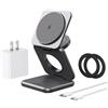 KU XIU Caricabatterie wireless per Samsung, stazione di ricarica wireless pieghevole 3 in 1 in lega di zinco per Samsung Galaxy S25 Ultra S24 S23 S22 Note Z Fold 7 Flip/Buds, caricabatterie rapido per