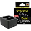 PATONA Caricatore Doppio USB-C per Leica BP-SCL4 & BP-SCL6 - carica 2 batterie contemporaneamente - per Leica Q3, Q3 43, SL2, SL2-S - LED per slot, solo 58 g - cavo USB-C incluso