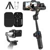 AOCHUAN Stabilizzatore cardanico professionale per smartphone, estensione integrata da 18cm e luce di riempimento, 360°Inception, tracciamento viso e oggetto, 3 assi gimbal per iPhone&Android-AOCHUAN Smart S2