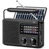 Tendak Radio Portatile, AM/FM/SW Radiolina Portatile con Solare a Rete e a Batteria, Radio Solare con Bluetooth/TF/USB per Uso Domestico/Esterno/Campeggio/Emergenza