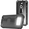 Gevvnss Powerbank Solare da 20000 mAh,Power Bank Solare Porta USB-C per Ricarica Rapida con 3 Uscite,per Smartphone,Tablet,Campeggio,ecc(Nero)