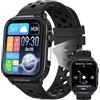 Parsonver Smartwatch Uomo con GPS Integrato, Batteria di 10 Giorni, Bussola, Orologio Fitness con 100+ Sportive, Chiamate Bluetooth, Frequenza Cardiaca, Sonno, per iOS Android (Nero, 1.95)
