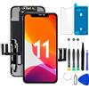 Hoonyer Display per iPhone 11 Schermo LCD 3D Touch Digital Screen Frame Vetro Schermo Kit Smontaggio Trasformazione Completo di Ricambio Utensili Inclusi
