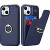 SailorTech Custodia per iPhone 11 Con Portacarte e Anello, Supporto per Carta di Credito - Blu Marino