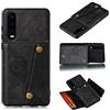 Jiajihua Custodia Compatibile con Huawei P30 5G Kickstand [Pelle PU + Guscio + Portacarte] 2 in 1 Copertura magnetica Black