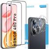 GEEMEE Pellicola protettiva 3D per Honor 400 Pro + pellicola protettiva per obiettivo della fotocamera, confezione da 2 + 2 pezzi, durezza 9H, HD, trasparente, antigraffio, senza bolle, in vetro