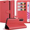 Cadorabo Custodia compatibile con Realme 6 PRO in ROSSO CARMINIO - Coperchio protettiva con chiusura magnetica, funzione stand e tasca per le carte