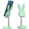 nediea Cute Bunny - Supporto per telefono da scrivania, altezza e angolazione regolabili, compatibile con la maggior parte dei telefoni cellulari e tablet da 4-10 pollici (verde)