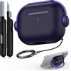 R-fun Compatibile con Airpods 3a Generazione Custodia con Blocco Sicuro, Cuffie Musicali Custodia Protettiva con Kit di Pulizia Compatibile con Apple Airpods 3 2021 Custodia,Viola