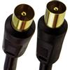 kenable Cavo coassiale RF antenna TV RG6 spina maschio a spina connettori placcati oro Freeview HD 75 Ohm schermato nero 1,5 m