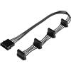 ELFJMZP Cavo di prolunga splitter di alimentazione IDE Molex a 4 pin (40 cm), adattatore da 1 a 4 tipo D maschio a femmina, per ventole del case PC, HDD, unità ottiche, espansione di potenza ATX PSU
