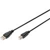 DIGITUS Cavo USB 2.0-1 m - USB-A a tipo B - 480 Mbps - Cavo di collegamento per computer, notebook, hub, stampanti - Nero