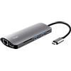 Trust Dalyx Adattatore multiporta USB-C 7-in-1, USB-C, 2 USB-A, HDMI, Ethernet, Lettore di schede Micro SD, SD Card, HDR e HDMI 1.4 (4k 30 Hz), Laptop/Macbook/PC/Chromebook