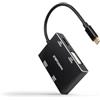 NANOCABLE 10.16.4307 - Convertitore da USB-C Maschio a HDMI + DVI + DisplayPort + VGA, Colore Nero, 10 cm