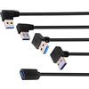 BRIEFCEC Cavo Prolunga USB 3.0 Maschio a USB 3.0 Femmina 90Gradi USB Maschio a Femmina 30cm USB Prolunga 5 Gbps Adattatore per PC, Lettore di Schede, Tastiera, Scanner(Su+Giù+Sinistra+Destra, 2Pezzi, Nero)