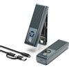 Xiaobi NVMe Enclosure con ventola di raffreddamento, installazione senza attrezzi, completamente in lega di alluminio, design stile sandwich, adattatore PCIe USB 3.2 Gen 2 per M & M+B Key NVMe/SATA M