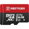 REDTIGER Scheda Micro SD ad alta Velocità da 256 GB con Adattatore, MicroSDXC UHS-I classe 10, U3, V30 A1, supporto per Dash Cam e Registrazione Video 4K
