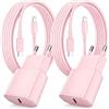 SFVest Caricabatterie rapido per iPhone, confezione da 2 PD 3.0, presa USB C con 2 m cavo Lightning per iPhone 14/14Pro/13/13 Mini/13 Pro/13Pro Max/12/12Pro/12 Pro Max/11/1 Pro/ 11 ProMax (rosa)