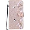 BLOTECH Flip Protettiva Caso Diamante per Redmi Note 14 5G 3D Bling Bling Glitter Brillantini Brillante Oro Custodia Case Libro Leather Flip Protettiva Portafoglio, ID Slot per Scheda, Cover