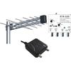 WEB world electronic business Kit antenna TV esterna 20 elementi con amplificatore da palo 30dB e alimentatore 12V