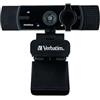 Verbatim Webcam con doppio microfono, fotocamera esterna per computer o laptop con messa a fuoco automatica Ultra HD 4K, girevole a 360°, per videochiamate in home office o come streaming cam