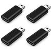 PaYuanRaoTi 4 Pezzi Adattatore USB C a Mini USB, per Carica e Trasferimento Dati, Adattatore Mini USB a USB C per Dispositivi Digitali, Connessione Mini USB a USB C per Fotocamere, Registratori, Navigatori e Acce
